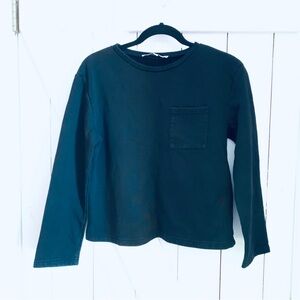 Black Cropped Sweatshirt Crew Neck Long Sleeve The Main Street Exchange M